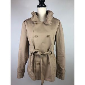 Armani Collezioni  Belted Tan Jacket Trench Coat